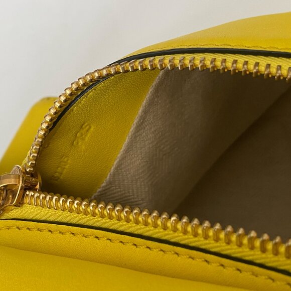 LOEWE Discontinued Hobo Puzzle Leather Shoulder Bag in Lemon - Picture 11 of 13
